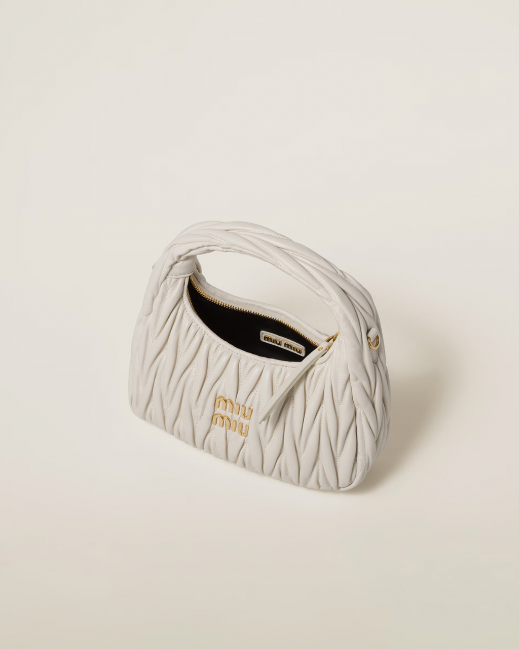 Miu Miu Wander matelassé nappa leather hobo bag
