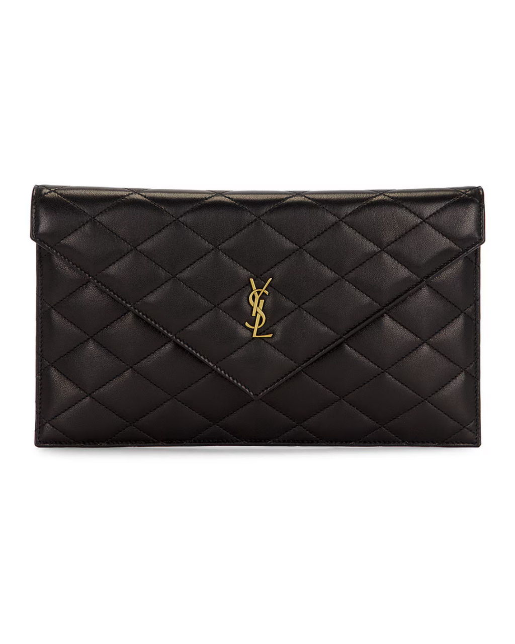 Saint Laurent Agneau Plume Matelasse Pouch